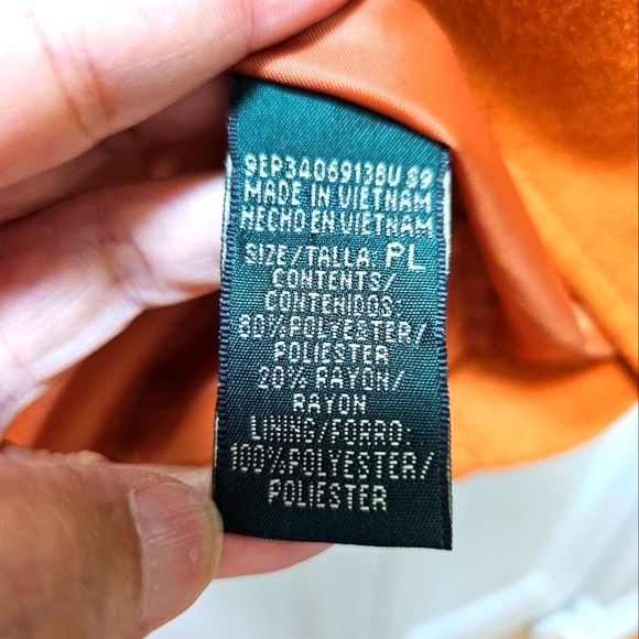 Harvé Bernard Petite Vintage Wool Burnt Orange Women's One Button Coat Jacket PL - Picture 6 of 7